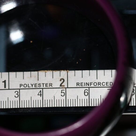 Vintage 3" Diameter Chunky Wide (1.25") Bangle Bracelet with Peacock Feathers - Picture 4 of 4